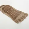 Herrensocken Männer Winter verdickten fünf Finger warm warmer Slip -Grip -Fitnesszehen niedriger Kalb Slipper Männlicher Boden