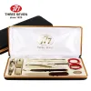 Kits trois sept / 777 Classic Luxury Nail Clippers Trimmers Kit 14K Goldplad Eurpette / fichier de ongles / Clip de sourcils 8 en 1 outils d'art à ongles