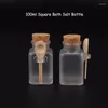 Storage Bottles 35pcs/Lot Wholesale 100ml Women Cosmetic Container 10/3OZ Square Bath Salt Bottle 100 Gram Facial Mask Cream Jar Refillable