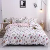 Bettwäsche Sets 40Flower Pink Grid Print Bett Cover Set Kid Girl Duvet Erwachsene Kinderblätter und Kissenbezüge Bettdecke 61065