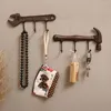 Crochets Robe de cintre en fonte rétro Crochet sur le mur pour suspendre le bureau de bureau à domicile Rack Rack Hammer en métal décoratif