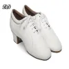 Schoenen BD Latin Dance Sportschoenen Beroep Ballroomschoen Moderne zachte koeienhuid Echt lederen draagbaar 419 Witte jazz slip -up heet