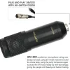 Microfones Professional BM800 BM800 Microfon Sound Recording Microphone With Shock Mount för Radio Braodcasting Singing