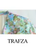 Trafza Womens Summer Fashion Flormal Satin Suit Suit Jacket Suction Thin Thigh