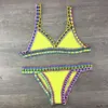 Women Beach Kee 2023 handgefertigtes Bikini Strick -Spleißbadebekleidung Set