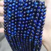 Gemystones en vrac Perles de pierre de pierre de tigre bleu foncé naturel Spaceur rond pour les bijoux faisant des accessoires de collier de bracelet à charme bricolage