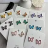 Ontwerper Viviane Westwood Jewelry Instagram Girl Fantasy Super Immortal Glass Crystal Butterfly oorbellen Japanse en Koreaanse lichte luxe stijl oorbellen nieuwe tren