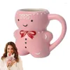 Mugs Ceramic Gingerbread Mug Christmas Cartoon Cute Cup Novelty 3D Man Holiday Party Supplies Funny Gifts For