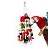 Other Bird Supplies Knot Toy Parrot Toys Multicolored Natural Wooden Blocks Eco-Friendly Enrichment Bite And Tearing