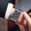 Polshorloges van hoge kwaliteit modeontwerp heren mechanisch horloge zwarte ovale wijzerplaat casual stijl zakelijk waterdicht