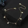 Orsa Jewels 14k Gold 925 STERLING Silver Round Plate Stars Stars de la chaîne de pondérations pour femmes bijoux de pied d'été SSA07 240408