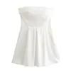 Vestidos casuais keyanketian 2024 lançar vestido branco feminino sem alças primavera shed shash pesco