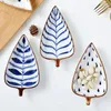 Plates Sauce Dish Beautiful Tableware For Home Cold Dishes Japanese Leaf Snack Plate Set Trays Serving Ceramic Kitchen