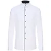 Mens Semiformal Color Matching Long Sleeve Dress Shirt Comfy Regular Fit Button Up Classic Shirts For Business Activities 240322