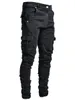 Jeans Men Black Cargo Pantal