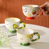 Kupalar karikatür hayvan seramik kupa sevimli panda kahvaltı yulaf ezmesi süt kupası ofis kahve içecek su çocuklar için tatil hediyesi