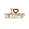 Fonction favorable Design unique Trump Broches en strass de Trump pour les femmes Coeur Red Lettre de manteau Robe Bijoux Drop Livraison DHMRC