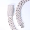 Custom 16mm Cuban Link Chain 925 Sterling Silber ICED VVS Moissanit Chokers Halskette 3rows Schmuck