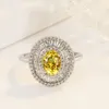 Klaster pierścionków kryształy srebrne dla kobiet luksusowa biżuteria ślubna