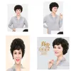 شعر مستعار Human Hairless Caps Middleaged و Old Wig Women039S Mother Curly Mother Real Heal Headgear6459974 Drop Delivery Products Otnaw