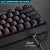 Teclados K620 Mini -teclado mecânico de jogos 61 teclas RGB Hotswap TypeC Wired Gaming Teclado PBT keycaps 60% Teclados da ergonomia