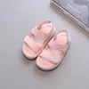 Slipper Summer Solid Baby Girls Boys Sandals Casual Pu Leather Hook Loop Children Beach Shoes Soft Bottom Barefoot Toddler Kids Sandals 240408