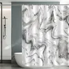 Duschgardiner abstrakt marmor gardin med krokar grå silverguld modern badrumsdekoration standard
