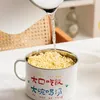 Skålar Instant Noodle Bowl Home Vintage Corrosion Resistance Förtjockat material Val Ear Design Imitation Emalj med lock