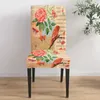 Stol täcker vintage affisch med Rose och Bird Office Cover Spandex Elastic Printing Home El Wedding Dining