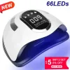 Kleider neue 66LEDS UV LED NAGE Lampe Nagel Trockner zum Trocknen von Nagelgel Politur Tragbares Design mit großem LCD -Bildschirm Smart Sensor Nagel Lampe