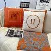 Mode lyxig orange italienska kuddfiltar filt bil två-i-en dubbel användning siesta moon break vardagsrum soffa kudde omslag