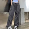 Женские джинсы Hip Hop Женские товары товаров, нижнее белье, полностью сопоставленное в штаны Y2K, корейские эластичные талию спортивные брюки женские брюки Y240408