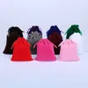 Gift Wrap 10Pcs Flannel Drawstring Bags Virgin Hair Jewelry Makeup Packaging Bag Black White Red Pink Grey Brown Blue Pouch