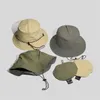 Camping japonés secado rápido con sombrero de pescerman sombrero de cubo a prueba de viento al aire libre 240325