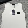 Lüks siyah yelek marka tank üstleri bahar yaz tankı beyaz gömlek klasik tank üstleri moda kolsuz tees