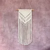 Halkalar Macrame Dokuma Duvar Asma Goblen Boho Chic Bohem Nordic Ins Dekor Güzel Daire Yurt Ev Dekorasyonu 40 80cm Beyaz