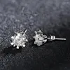 Boucles d'oreilles étalons Femmes 925 argent sterling 18K Platine platine Moisanite Diamond Engagement Fine Bijoux 2024 E01