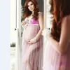 Mutterschaftskleider für PO Shooting Spitze Schwangerschaftspfografie Kleidungskleid für schwangere vordere Nettogarn 240313