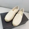 Platform Açık Balıkçı Ayakkabı Tasarımcısı Yaz Plajı Düz ​​Luxurys Loceper Canvas Erkek Kadınlar Espadrille Yeni Stil Bale Ayakkabıları Siyah Beyaz Tenis Kutu Boyutu 35-42