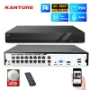 Recorder KANTURE 16CH 4K Network Video Recorder 8MP Ai Human Face Detection POE NVR for Security Video Surveillance IP Camera System