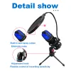 Microphones AUX 3.5MM Condenser Microphones For PC Computer Laptop Video Singing Gaming Recording Professional USB RGB AntiSpray Microfon