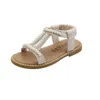 Sandali da ragazza slippista estate perla splendente scarpe da principessa perla coreana edizione eva sandali sandali scarpa per ragazza sandalias de mujer 240408