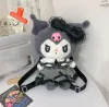 Kawaii kuromi melodi plysch ryggsäck mjuk plysch dragkedja dubbel axel väska barn skolväska födelsedagspresent