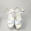 Dance Shoes 8 Inch Stiletto Heels Open Toe For Women 20cm Platform White Wedding Party