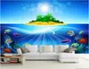 Tapeten 3d Raum Tapete benutzerdefinierte Wandbildblau -Ozean Unterwasser -Weltdekoration Gemälde PO WALS MUCHEN FÜR WALLS 3 D.