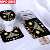 Shower Curtains Senli Mushroom Sunflower Moon Curtain Toilet Lid Cover Non-slip Rug Bath Mat Waterproof Polyester Bathroom