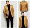 2016 GOLD BLAZER SLIM FIT GROOM GROOMSMEN FOR GROOMSMEN PEAKED LAPEL WEDDINGSUITSカスタムメイドのプロムメンズスーツとブラックパンツ1728950