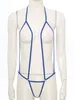 Dames badmode dames sexy micro monokini één stuk badpak bindend halter cutout backless braziliaanse string bad suit bodysuit