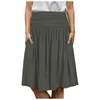 Skirts for Women 2024 Fashion Solid Colore Solido Lungo Swing Swing Galza in vita alta donna vintage arrucifentata