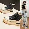 HBP Non-Brand Droshipping Custom High Top Leather Shoes for Women Leisure Ladies Casual Style Chunky Platform Sneakers